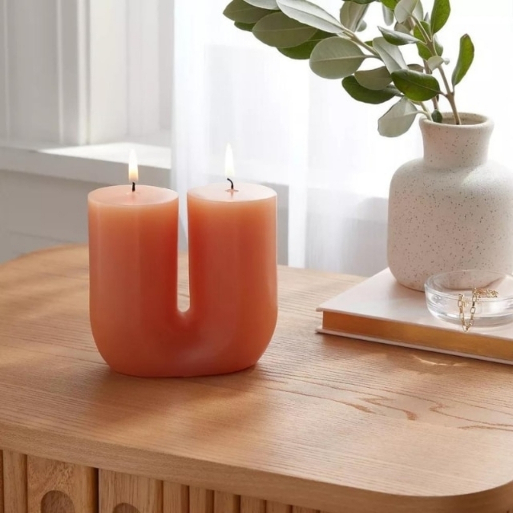 Brown U-Shaped Candle